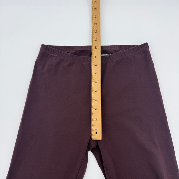EILEEN FISHER Woman CottonJersey Knit Easy Legging Size XS Wine Cropped Pant - Picture 7 of 8